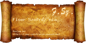 Fiser Szofrónia névjegykártya